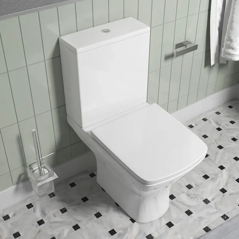 chester bath suite: 800 white floorstanding vanity unit with close coupled toilet