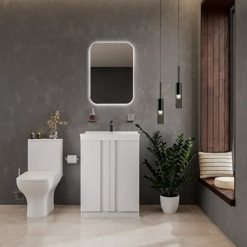 chester shower suite 600 white vanity and toilet