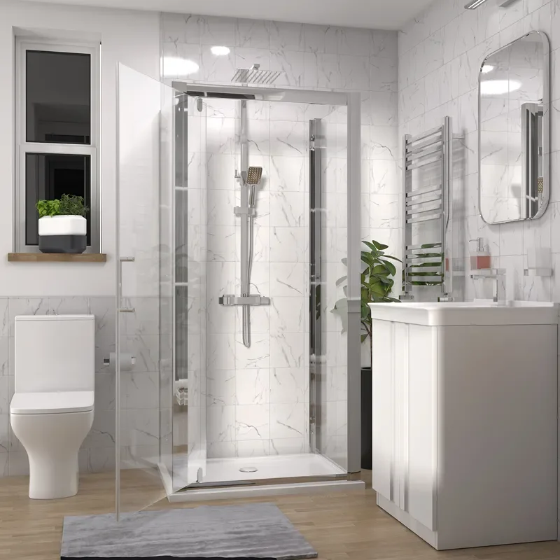 chester shower suite 600 white vanity and toilet