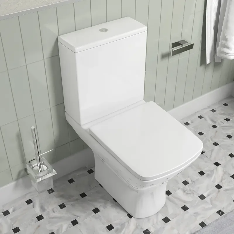chester bath suite: 600 white floorstanding vanity unit with close coupled toilet
