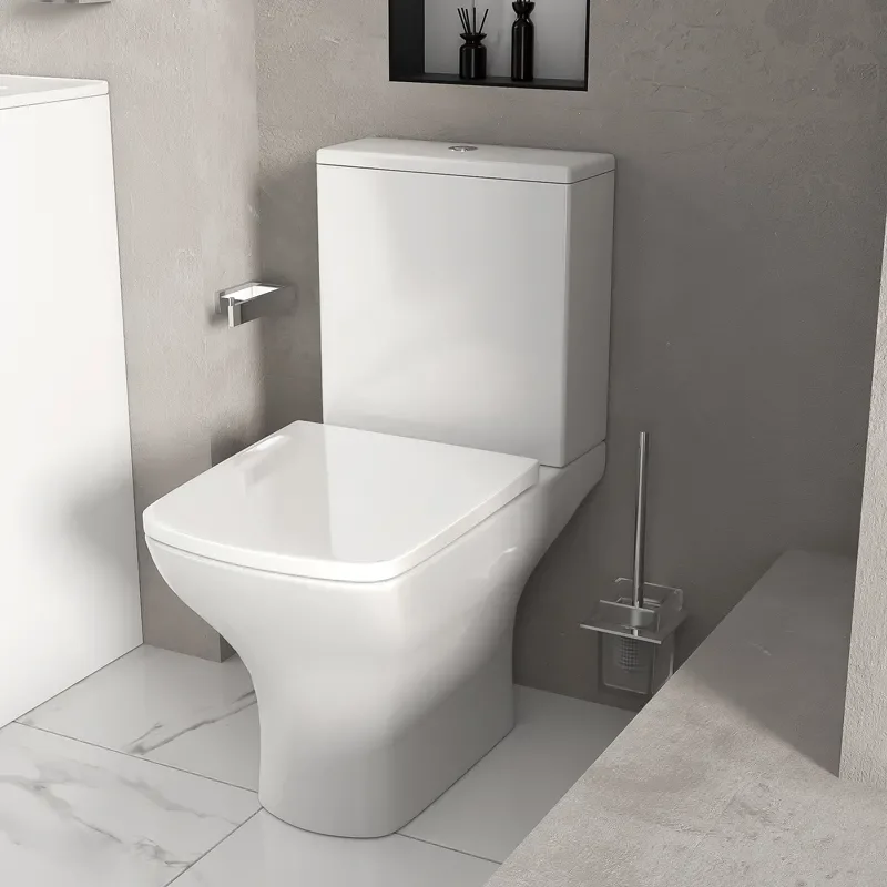 celeste bath suite: 500 white vanity unit and close coupled toilet