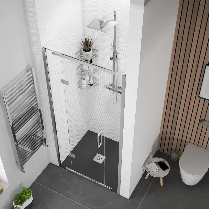 havana chrome 1000 inline hinged shower door