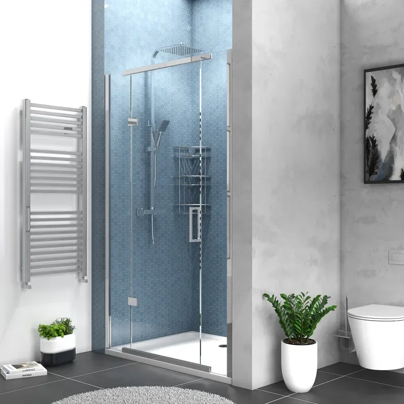 havana chrome 1200 inline hinged shower door