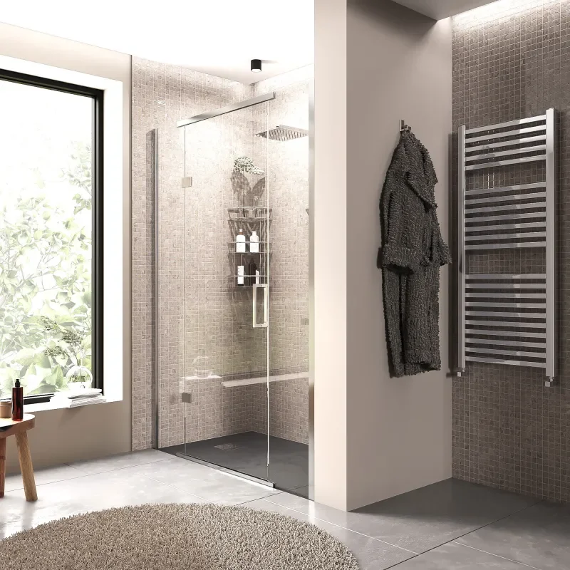 havana chrome 1400 inline hinged shower door