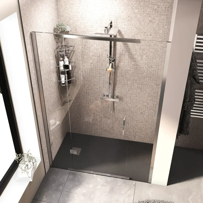 havana chrome 1400 inline hinged shower door