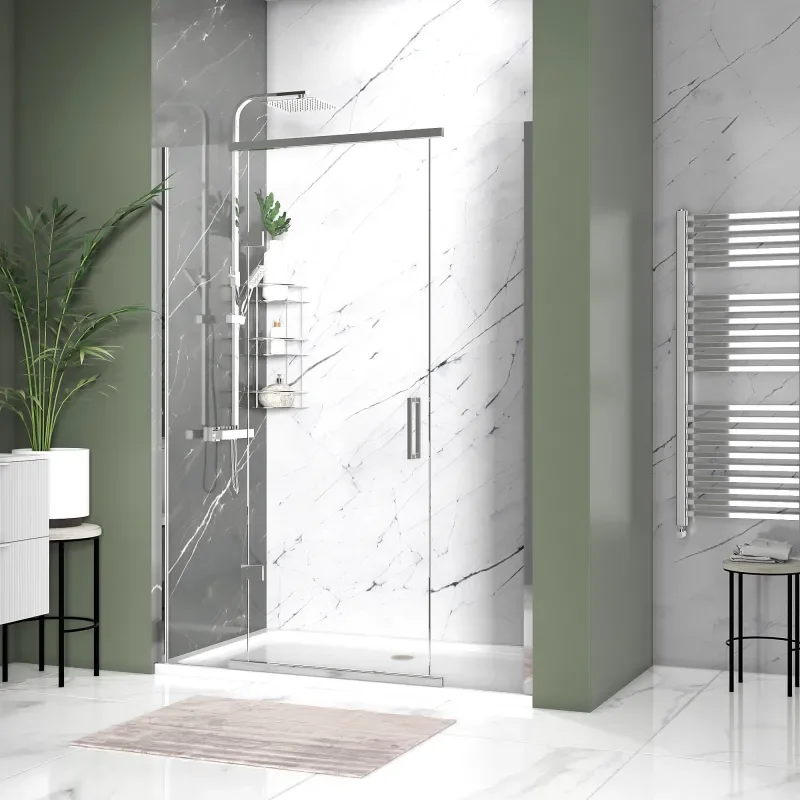 havana chrome 1500 inline hinged shower door