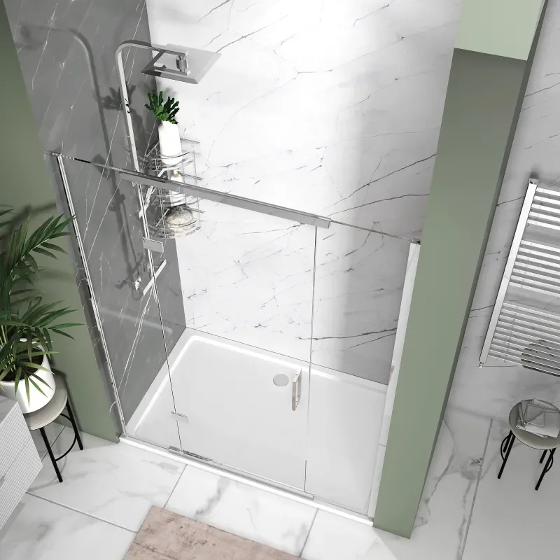 havana chrome 1500 inline hinged shower door
