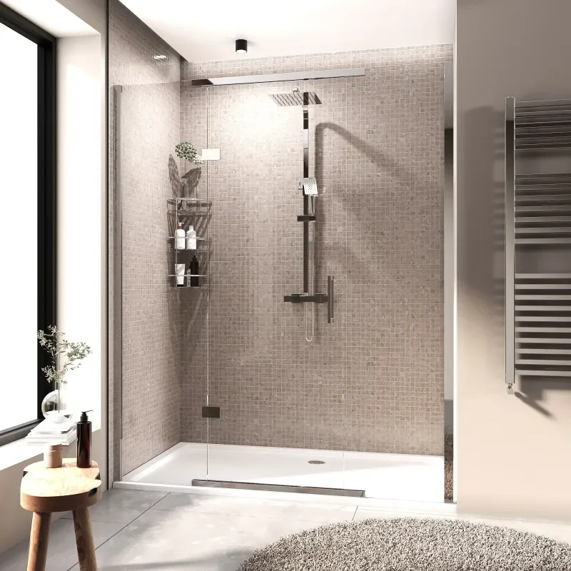 havana chrome 1700 inline hinged shower door