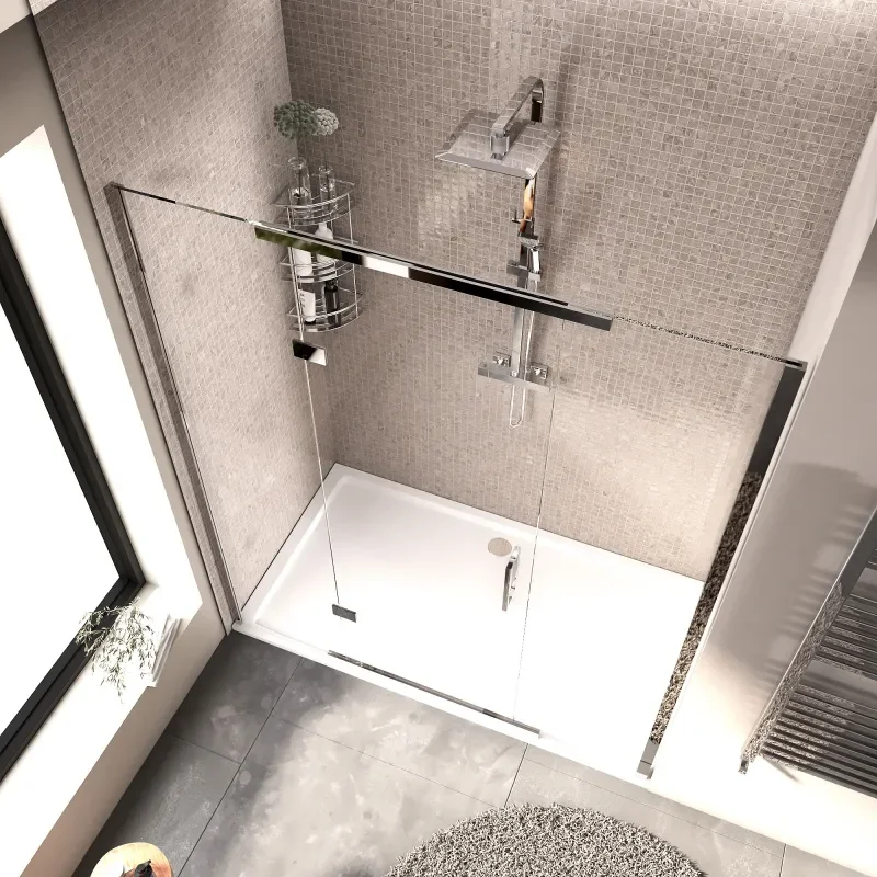havana chrome 1700 inline hinged shower door