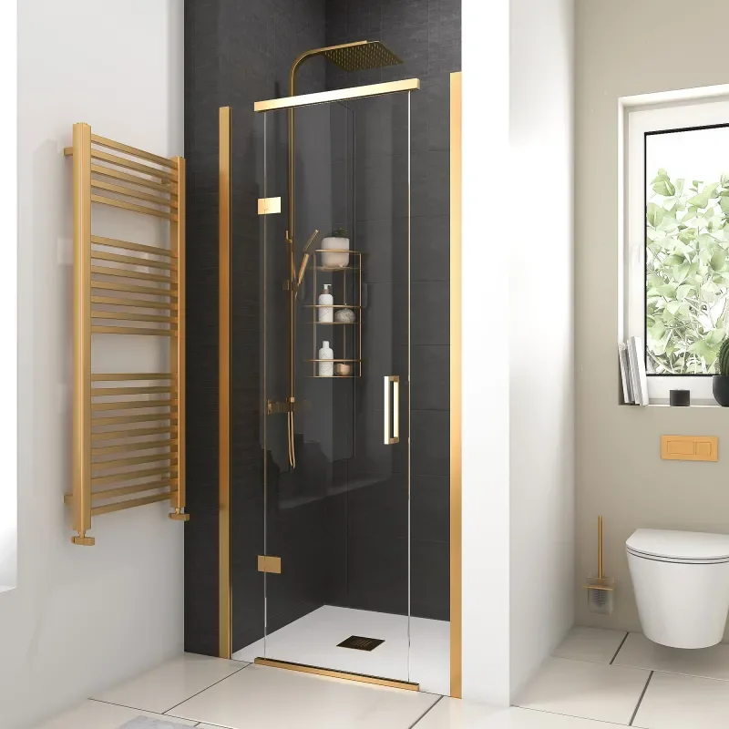 havana gold 900 inline hinged shower door