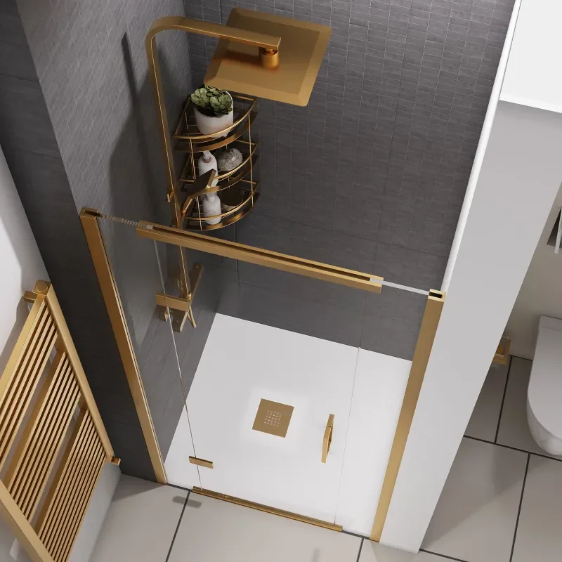havana gold 900 inline hinged shower door