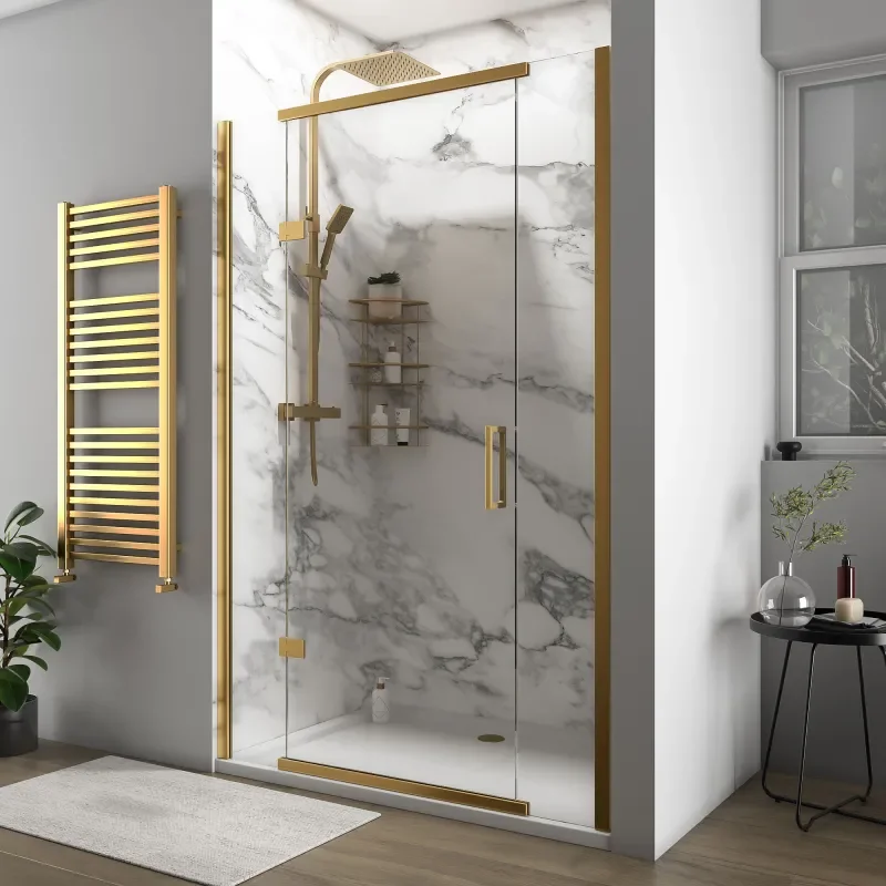 havana gold 1300 inline hinged shower door