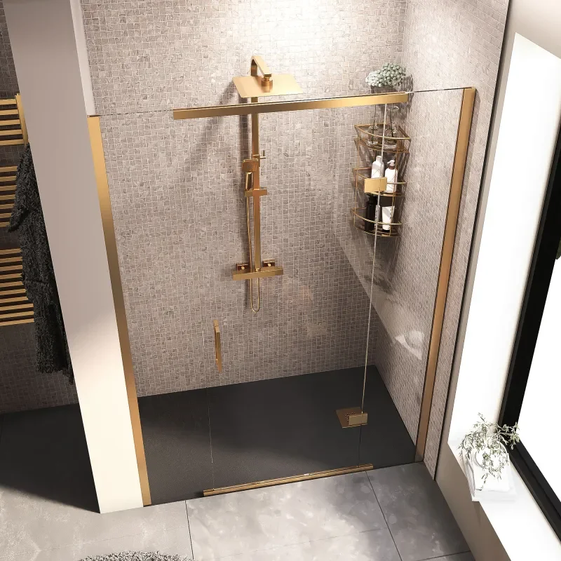 havana gold 1400 inline hinged shower door