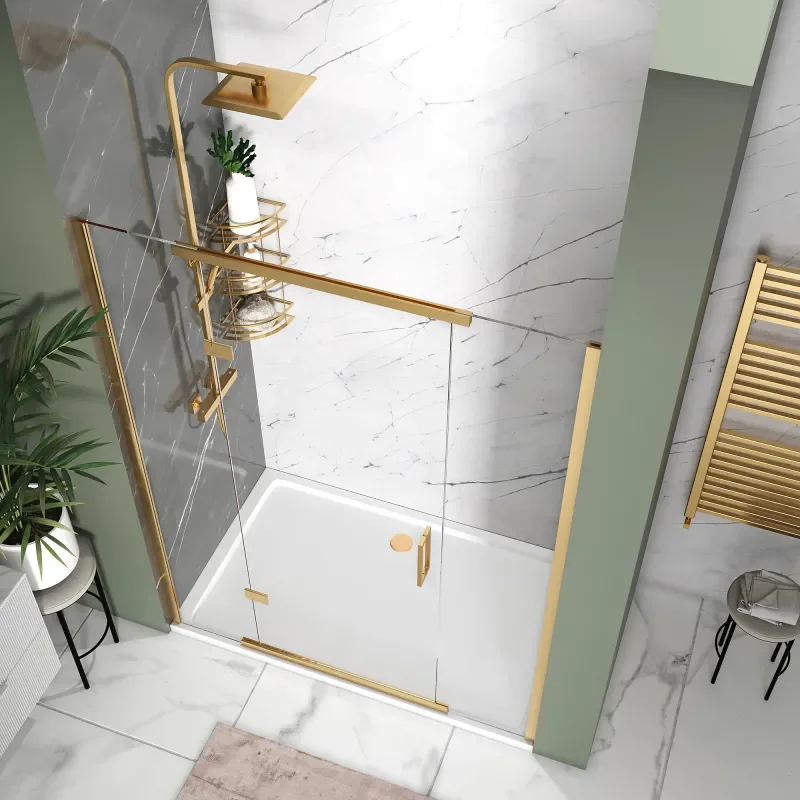 havana gold 1500 inline hinged shower door