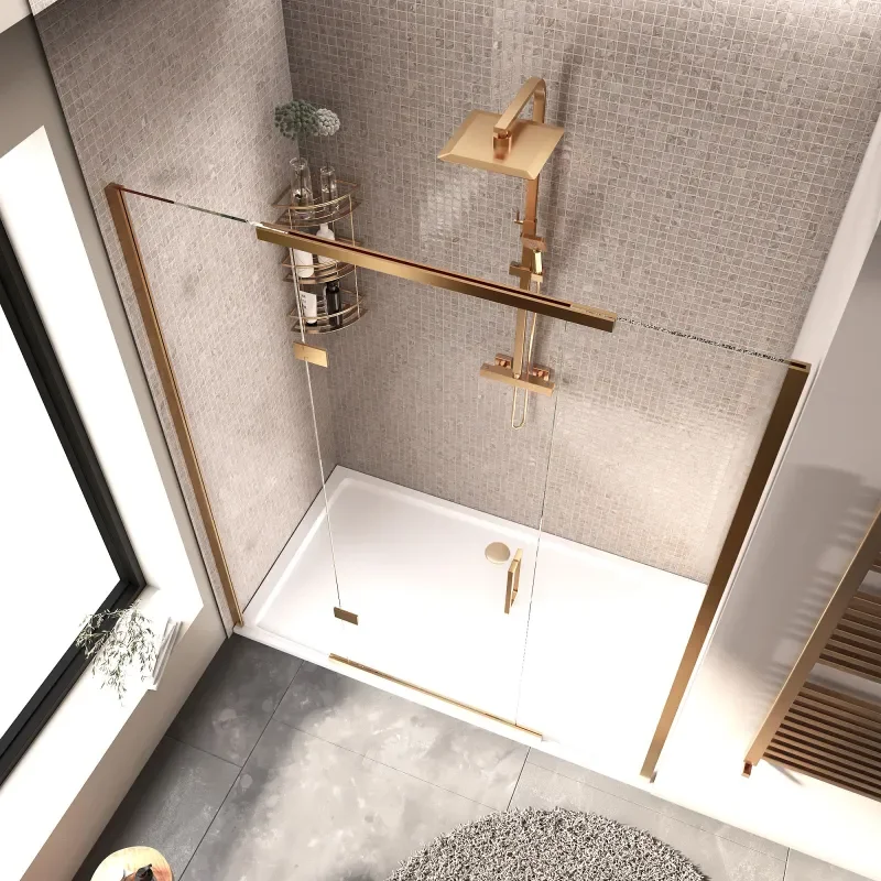 havana gold 1700 inline hinged shower door