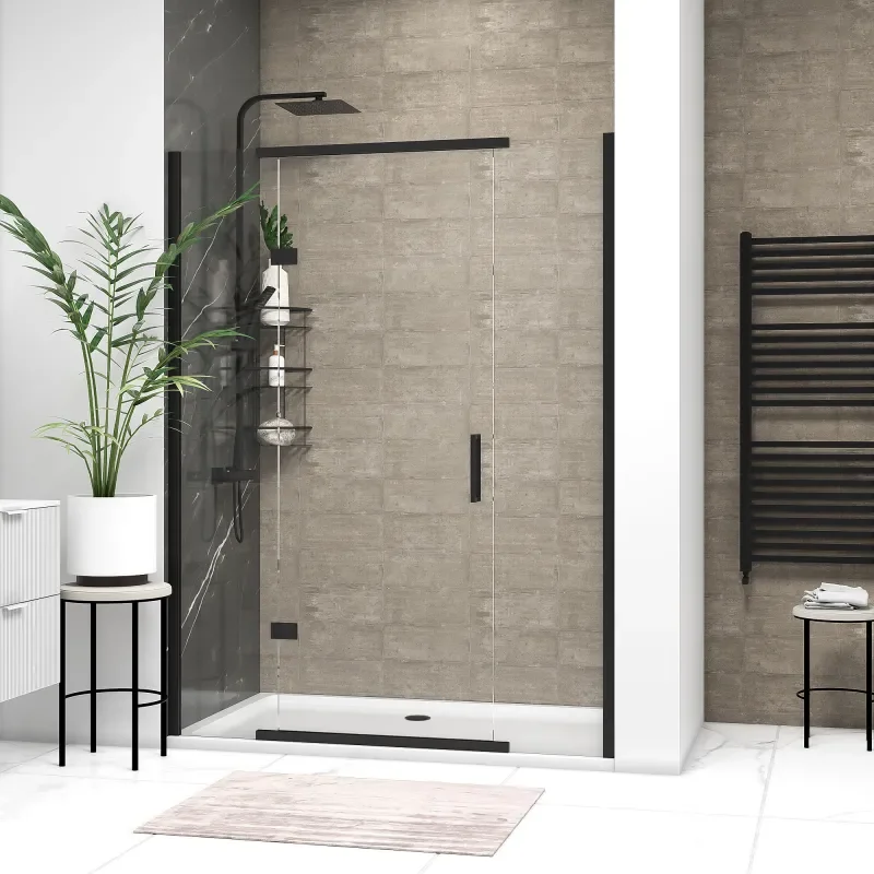 havana black 1600 inline hinged shower door