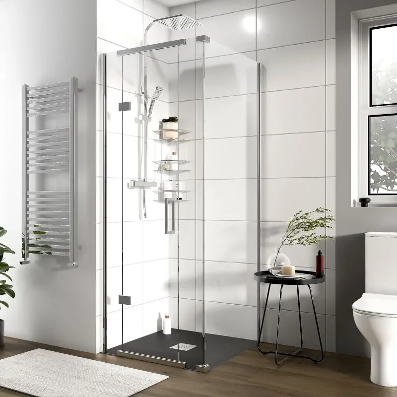 havana chrome 800 inline hinged corner shower enclosure