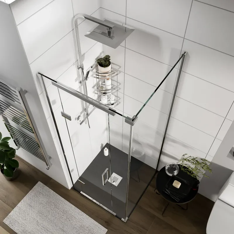 havana chrome 800 inline hinged corner shower enclosure