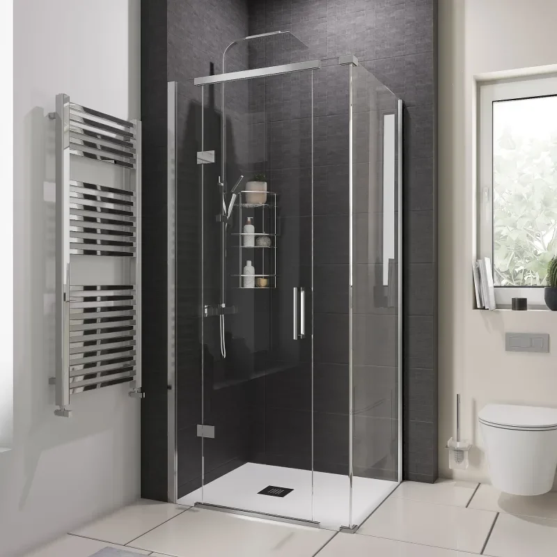 havana chrome 900 inline hinged corner shower enclosure