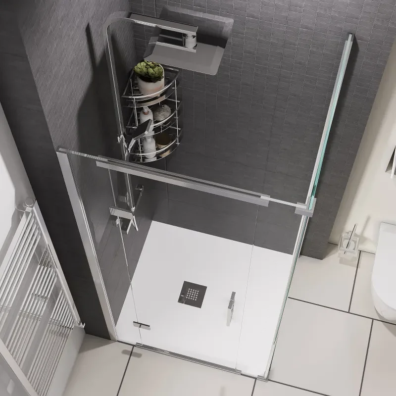 havana chrome 900 inline hinged corner shower enclosure