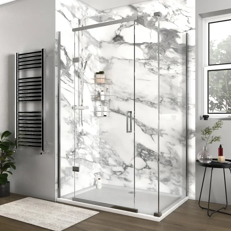havana chrome 1300 inline hinged corner shower enclosure