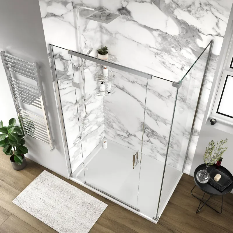 havana chrome 1300 inline hinged corner shower enclosure