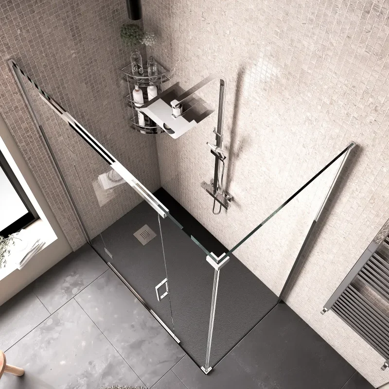 havana chrome 1400 inline hinged corner shower enclosure