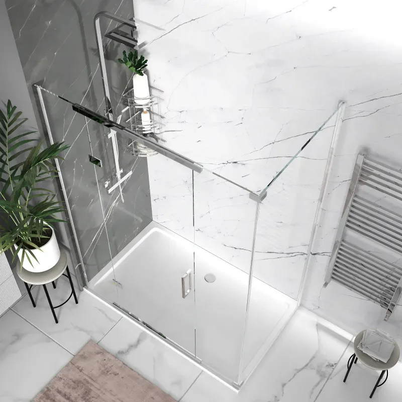 havana chrome 1500 inline hinged corner shower enclosure