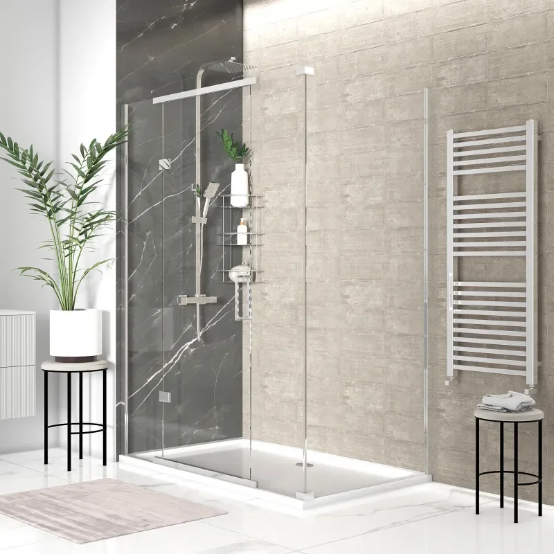 havana chrome 1600 inline hinged corner shower enclosure