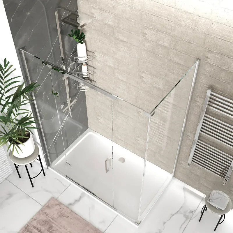 havana chrome 1600 inline hinged corner shower enclosure