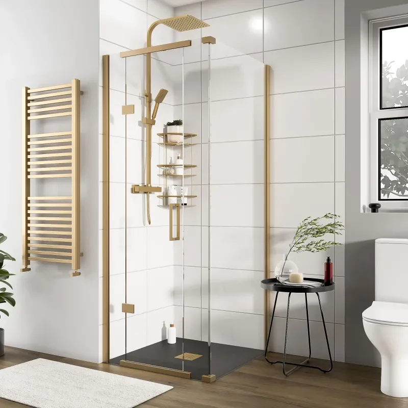 havana gold 800 inline hinged corner shower enclosure