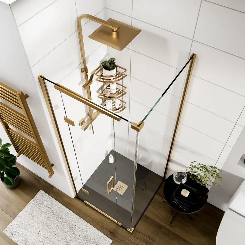 havana gold 800 inline hinged corner shower enclosure