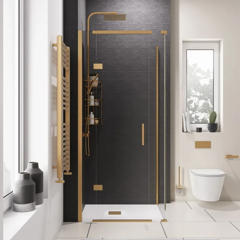 havana gold 900 inline hinged corner shower enclosure