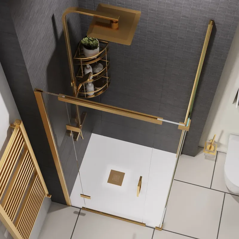 havana gold 900 inline hinged corner shower enclosure