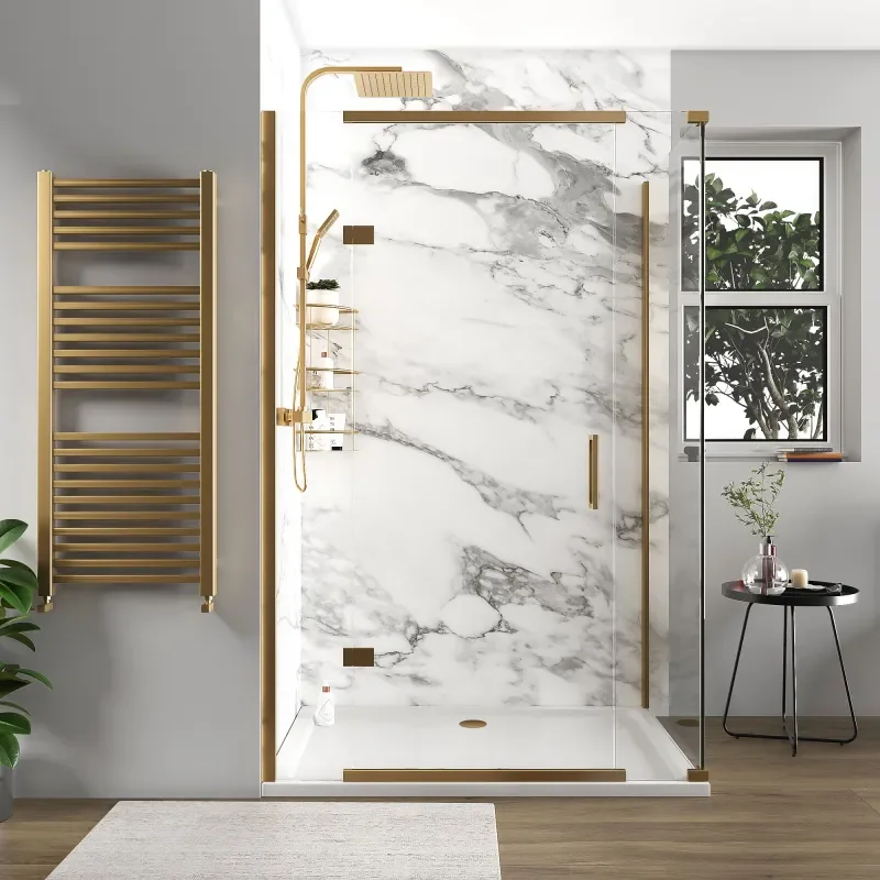 havana gold 1300 inline hinged corner shower enclosure