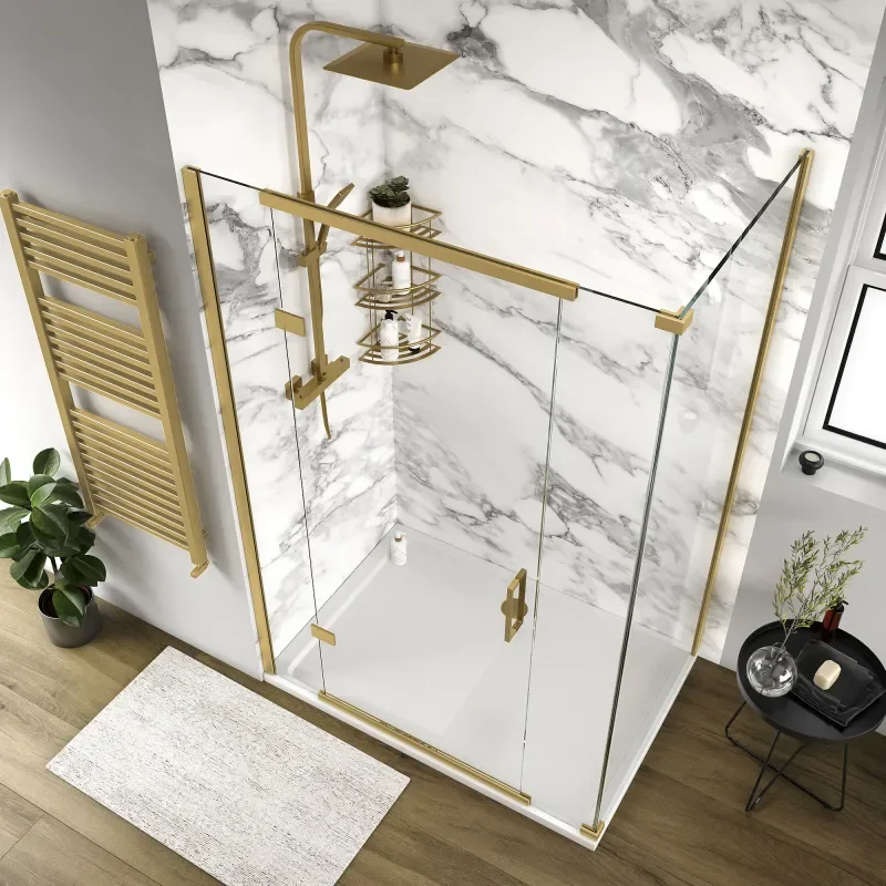 havana gold 1300 inline hinged corner shower enclosure