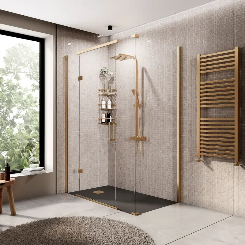 havana gold 1400 inline hinged corner shower enclosure