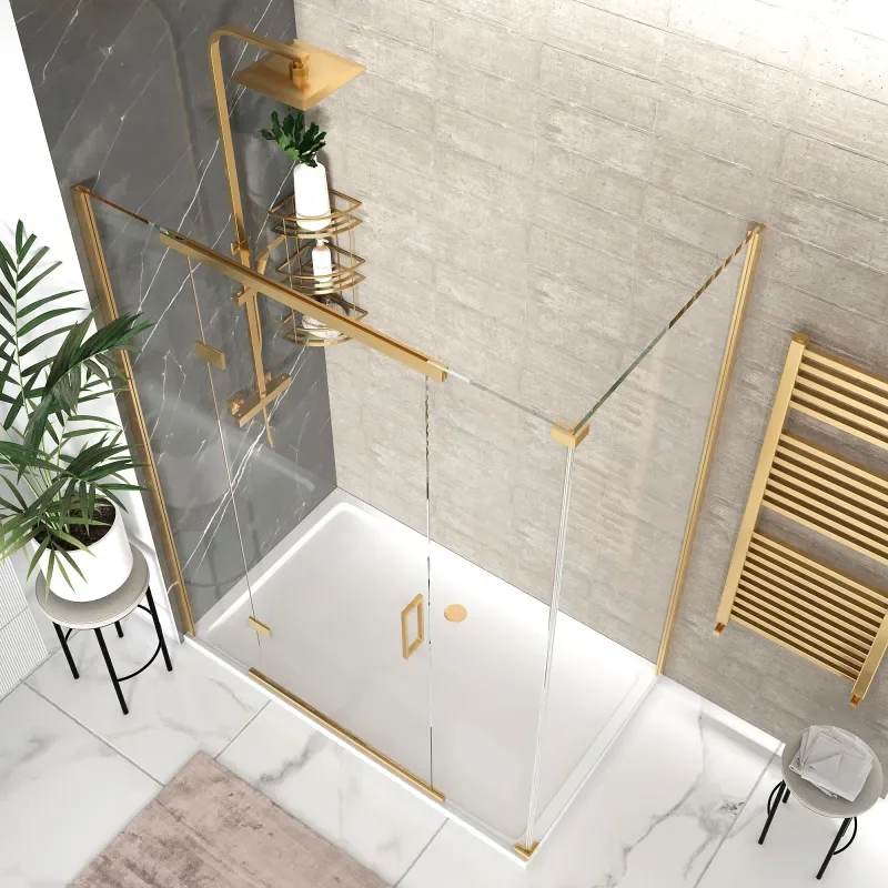 havana gold 1600 inline hinged corner shower enclosure