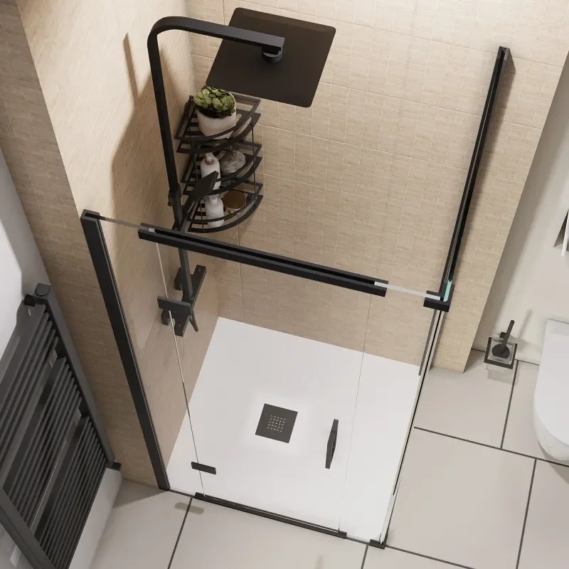 havana black 900 inline hinged corner shower enclosure