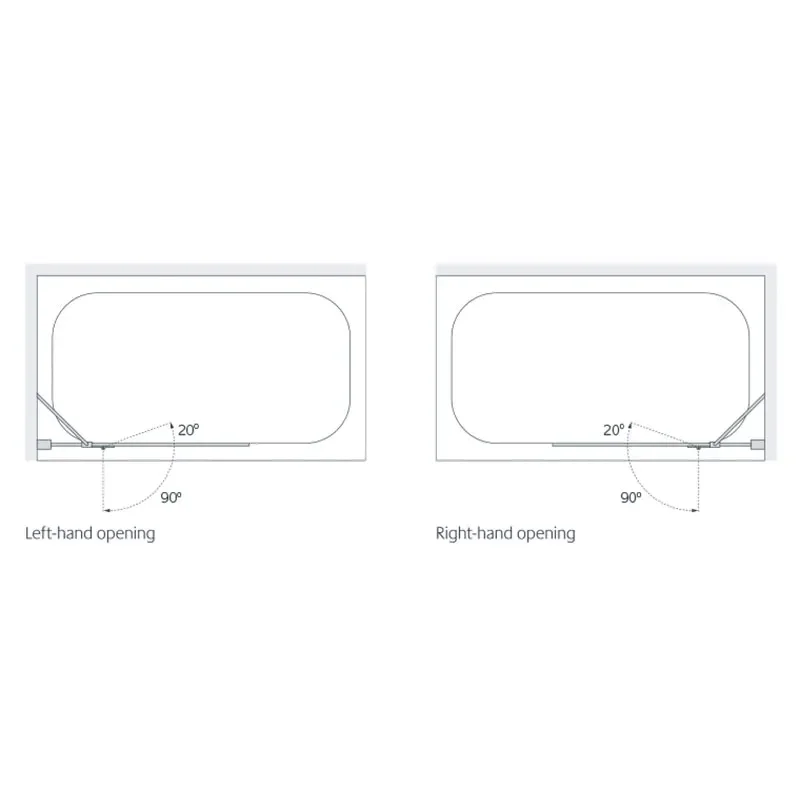 Coastline Hinged Right Hand Bath Screen 1500 x 900mm