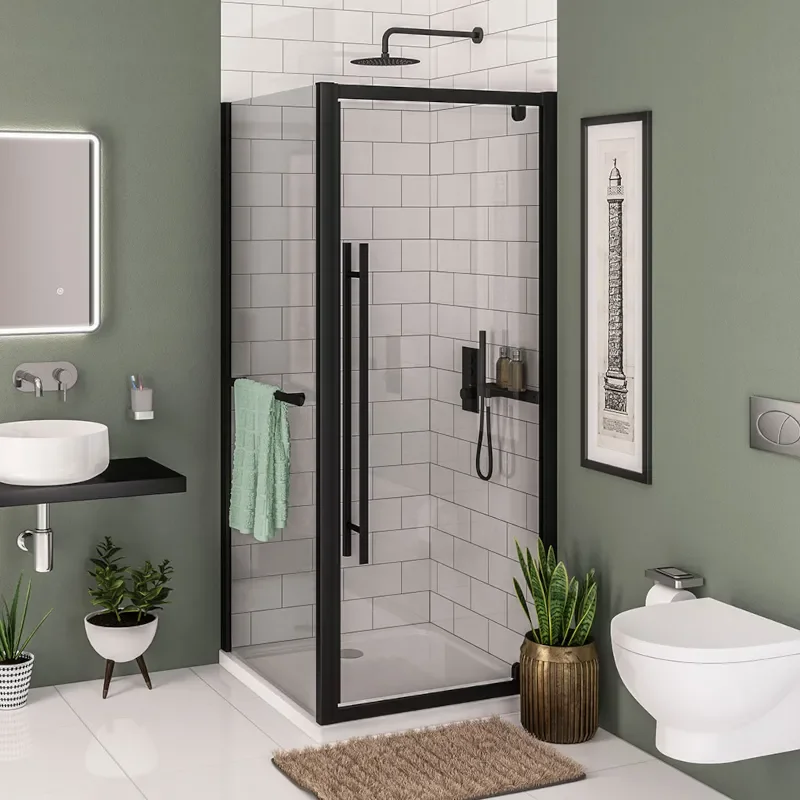 Vantage 2000 Black Pivot Door 900mm