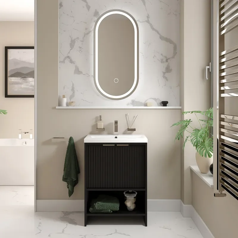 jasmine 600 black freestanding vanity unit