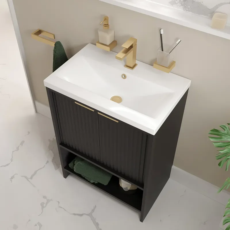 jasmine 600 black freestanding vanity unit