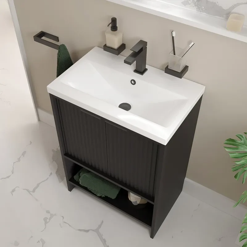 jasmine 600 black freestanding vanity unit