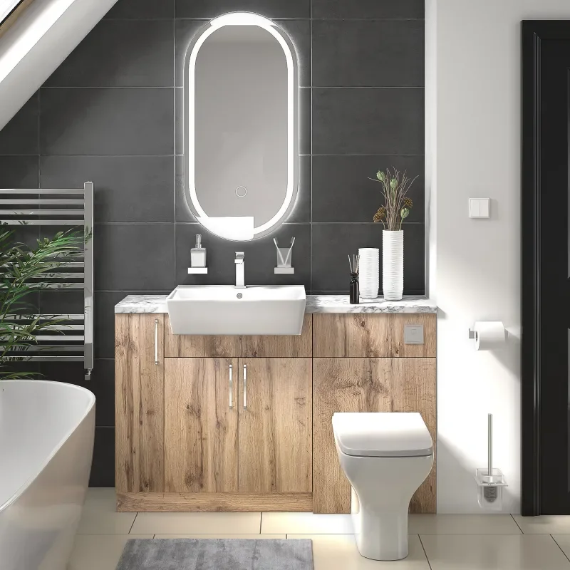 oliver Oak 1300 basin unit with toilet suite