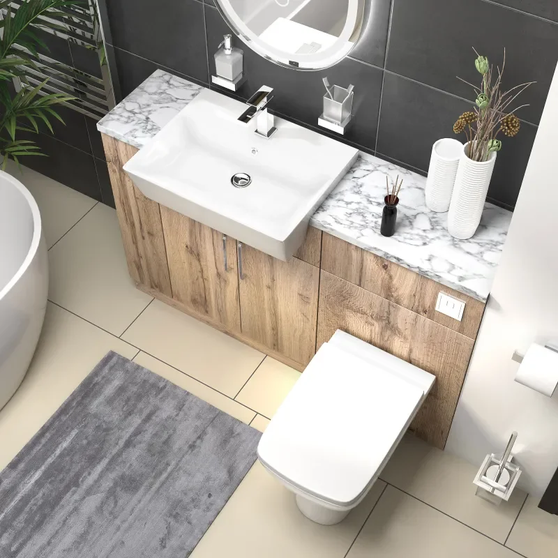 oliver Oak 1300 basin unit with toilet suite