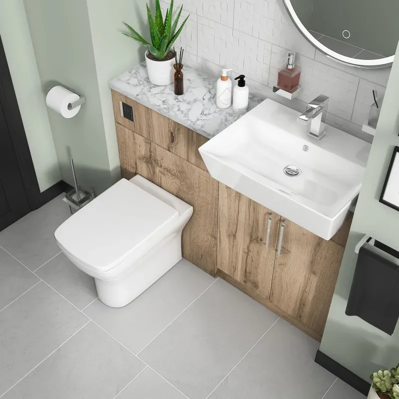 oliver Oak 1100 fitted furniture unit with vanity toilet