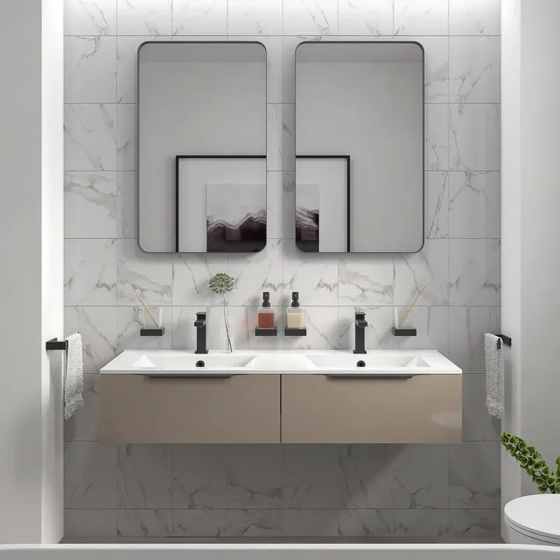 Pemberton 1200 Wall Twin Vanity Unit Gold