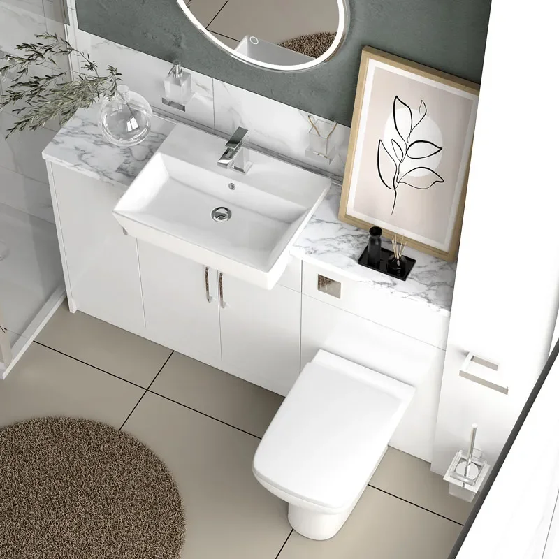 oliver white shower suite 1400 vanity with pivot door
