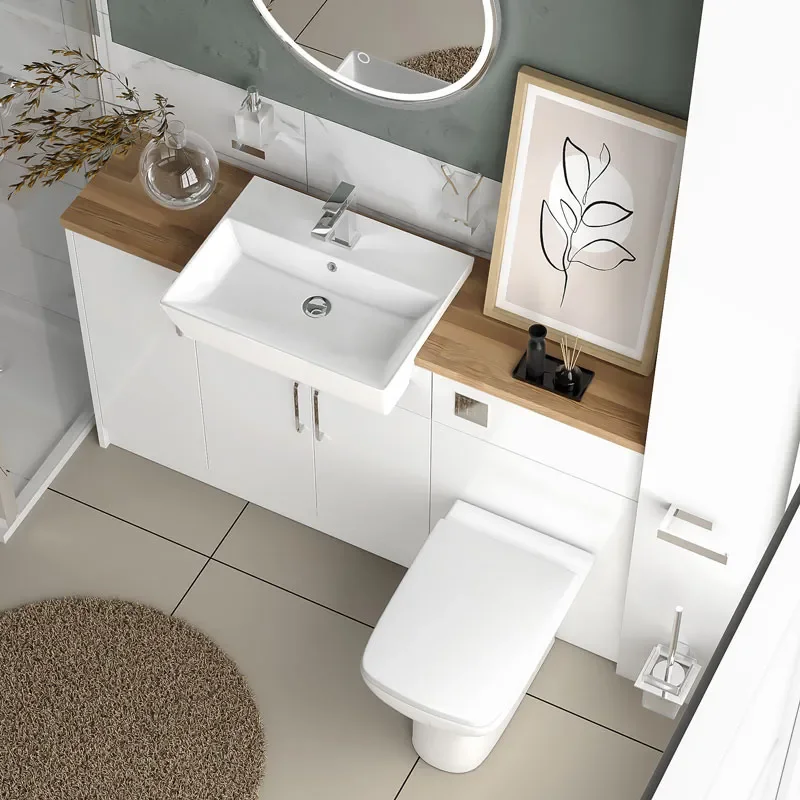 oliver white shower suite 1400 vanity with pivot door